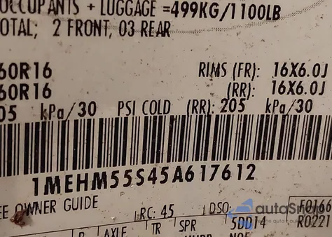 2005 Mercury Sable Ls from USA, damaged, VIN 1MEHM55S45A617612